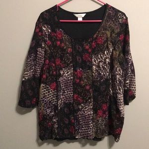 Christopher & Banks lace stretch top